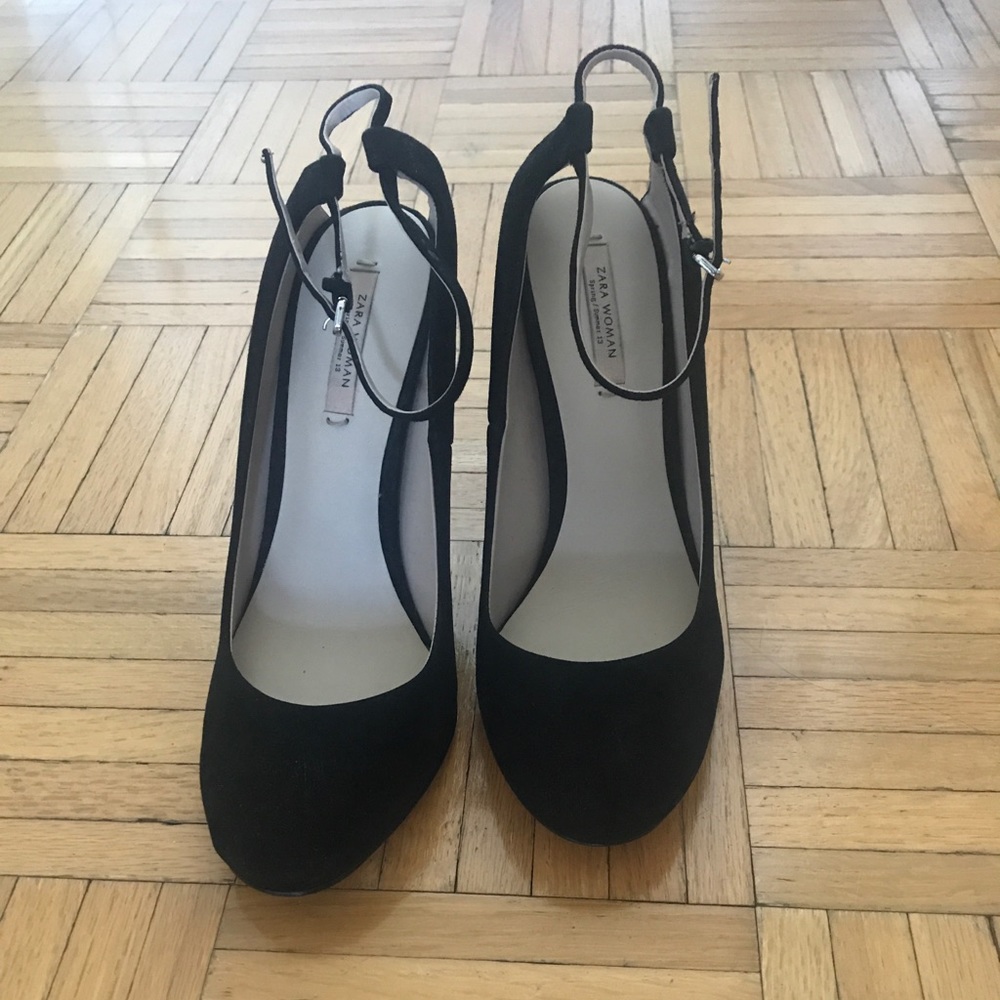 Zara Velvet Ankle Strap Heels
